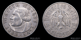 Alemania. 5 Reichsmark 1933 A Luthero. KM80