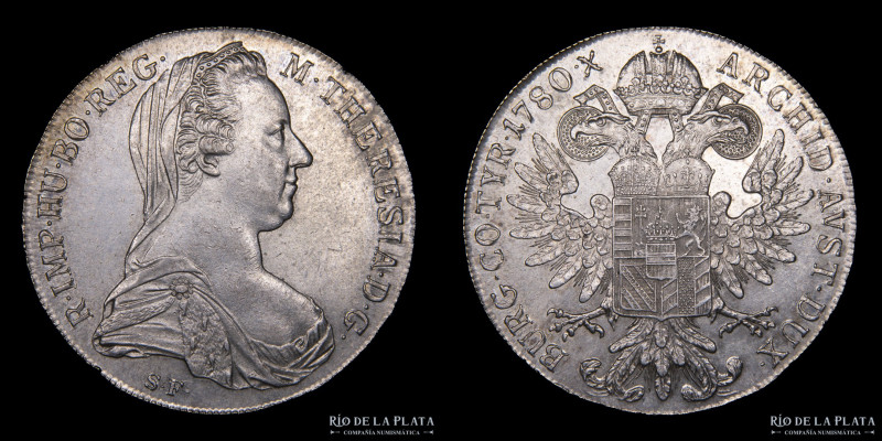 Austria. María Teresa. 1 Thaler 1780X SF. Restrike (1853-1890). AG.833; 41.0mm; ...