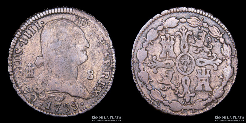 España. Carlos IV (1788-1808) 8 Maravedis 1799. Ceca de Segovia. CU; 31.0mm; 11....