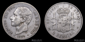 España. Alfonso XII. 2 Pesetas 1882. KM678
