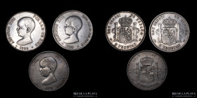 España. Alfonso XIII. 1888, 89 y 90. Lote x3. A clasificar