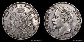 Francia. Napoleon III. 5 Francs 1867 BB. KM799.2