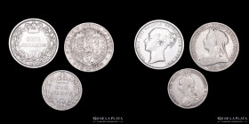 Gran Bretaña. Victoria. 1870 a 1899. Lote x3