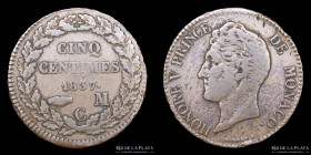 Monaco. 5 Centimes 1837M. KM95.2a