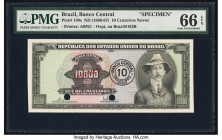 Brazil Banco Central Do Brasil 10 Cruzeiros Novos ND (1966-67) Pick 189s Specimen PMG Gem Uncirculated 66 EPQ. Two POCs are noted. 

HID09801242017

©...
