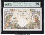 France Banque de France 1000 Francs 6.7.1944 Pick 96c PMG Gem Uncirculated 66 EPQ. 

HID09801242017

© 2022 Heritage Auctions | All Rights Reserved