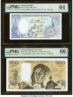 France Banque de France 500 Francs 8.1.1987 Pick 156f PMG Gem Uncirculated 66 EPQ. Congo Republic Banque des Etats de l'Afrique Centrale 1000 Francs 1...