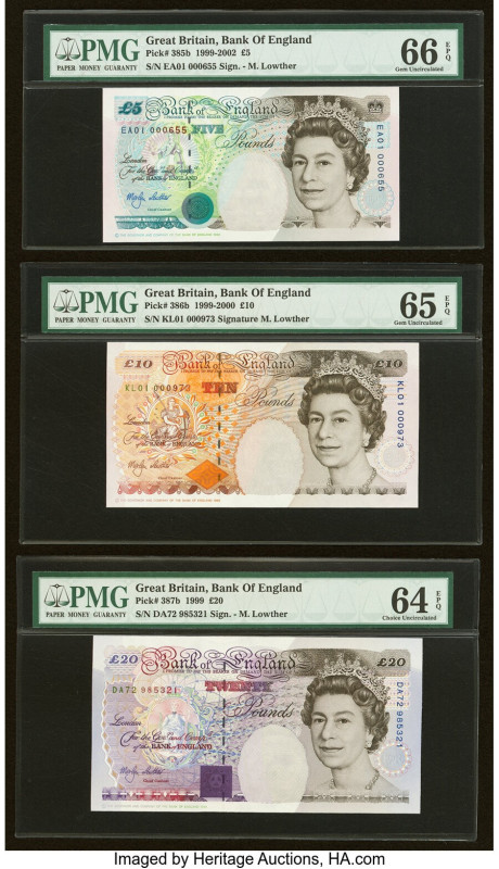 Great Britain Bank of England 5; 10; 20 Pounds 1999-2002; 1990-2000; 1999 Pick 3...