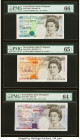Great Britain Bank of England 5; 10; 20 Pounds 1999-2002; 1990-2000; 1999 Pick 385b; 386b; 387b Three Examples PMG Gem Uncirculated 66 EPQ; Gem Uncirc...