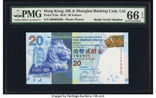 Radar Serial Number 066660 Hong Kong Hongkong & Shanghai Banking Corp. Ltd. 20 Dollars 1.1.2010 Pick 212a KNB98 PMG Gem Uncirculated 66 EPQ. 

HID0980...
