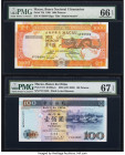Macau Banco Nacional Ultramarino 1000; 100 Patacas 20.12.1999; 8.12.2003 Pick 75b; 104 Two Examples PMG Gem Uncirculated 66 EPQ; Superb Gem Unc 67 EPQ...