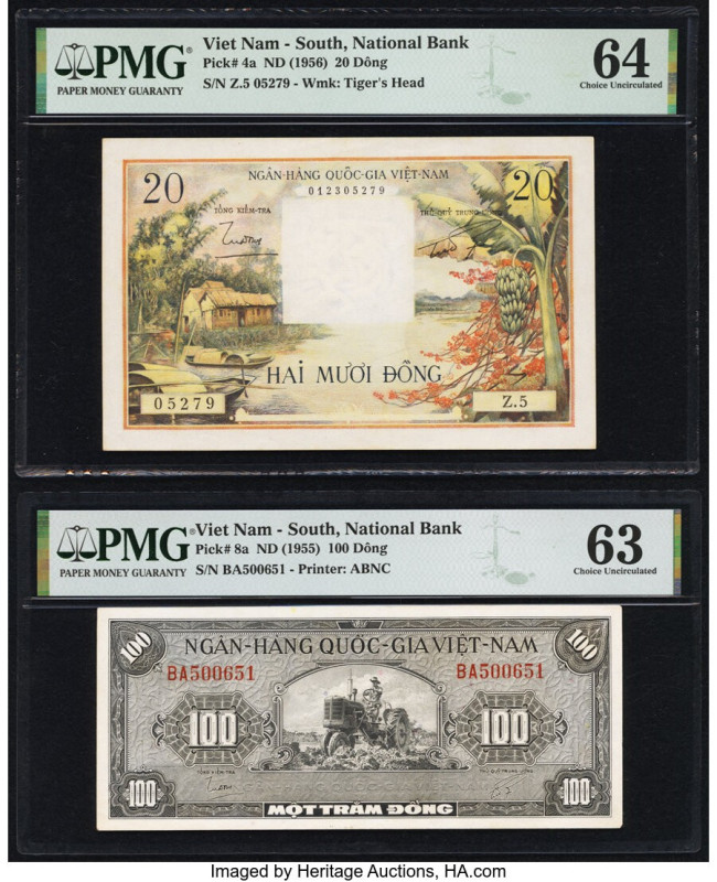 South Vietnam National Bank of Viet Nam 20; 100 Dong ND (1956); (1955) Pick 4a; ...