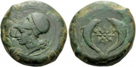 SICILY. Syracuse . Dionysios I, 405-367 BC. Drachm (Bronze, 30 mm, 38.04 g, 12 h), struck circa 395-367. Head of Athena to left, wearing Corinthian he...