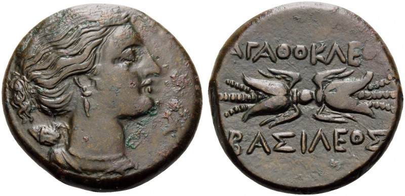 SICILY. Syracuse . Agathokles, 317-289 BC. Litra (Bronze, 21 mm, 7.67 g, 8 h), s...