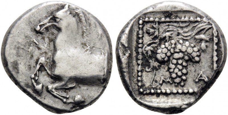 THRACE. Maroneia . Circa 398/7-348/7 BC. Triobol (Silver, 14 mm, 2.60 g, 12 h). ...