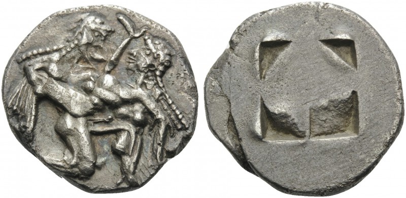 ISLANDS OFF THRACE, Thasos. Circa 500-463 BC. Stater (Silver, 22 mm, 9.35 g), c....