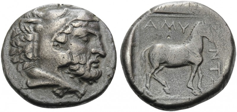 KINGS OF MACEDON. Amyntas III, 393-370/69 BC. Stater (Silver, 21 mm, 8.96 g, 1 h...