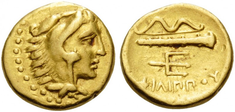 KINGS OF MACEDON. Philip II, 359-336 BC. Quarter Stater (Gold, 11 mm, 2.14 g, 2 ...