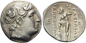 KINGS OF MACEDON. Demetrios I Poliorketes, 306-283 BC. Tetradrachm (Silver, 28 mm, 17.24 g, 3 h), Pella, c. 289-288. Diademed head of Demetrios to rig...