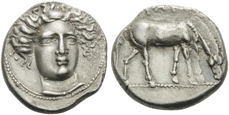 THESSALY. Larissa . Circa 400-380 BC. Drachm (Silver, 18 mm, 5.76 g, 8 h). Head ...
