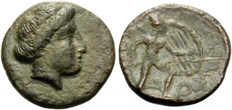 THESSALY. Trikka . 4th century BC. Chalkous (Bronze, 12 mm, 1.46 g, 7 h). Head o...