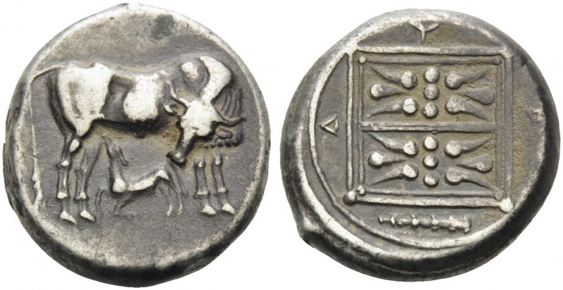 ILLYRIA. Dyrrhachion . Circa 340-280 BC. Stater (Silver, 21 mm, 10.82 g, 1 h). C...