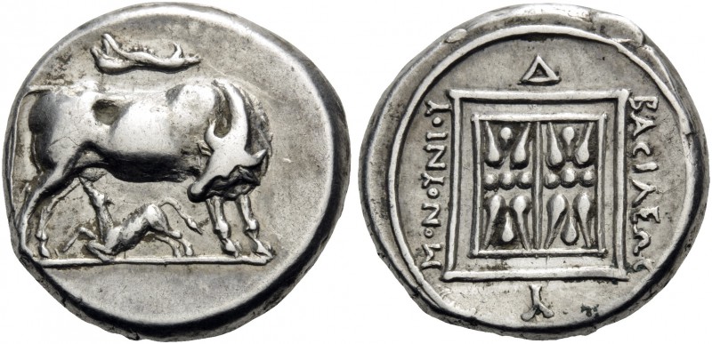 KINGS OF ILLYRIA. Monounios, circa 300-280 BC. Stater (Silver, 23 mm, 10.71 g, 3...