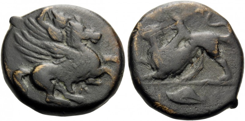 AKARNANIA. Leukas . Circa 350-300 BC. (Bronze, 16 mm, 4.86 g, 8 h). Λ Belleropho...