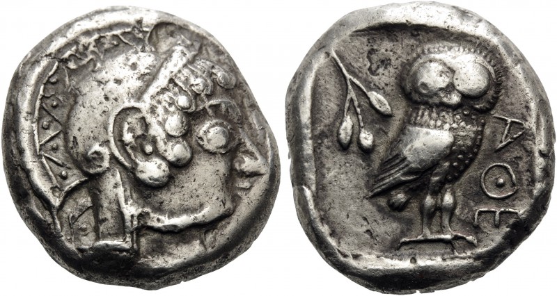 ATTICA. Athens . Circa 500/490-485/0 BC. Tetradrachm (Silver, 22 mm, 16.15 g, 1 ...