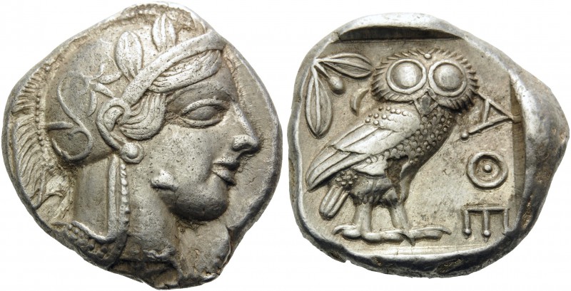 ATTICA. Athens . Circa 449-404 BC. Tetradrachm (Silver, 25 mm, 17.18 g, 5 h), c....