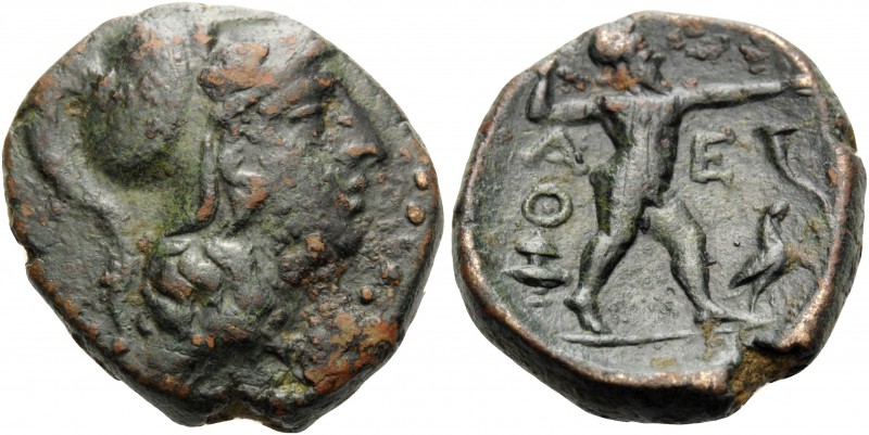 ATTICA. Athens . Circa 190-183 BC. (Bronze, 19 mm, 7.17 g, 1 h). Head of Athena,...