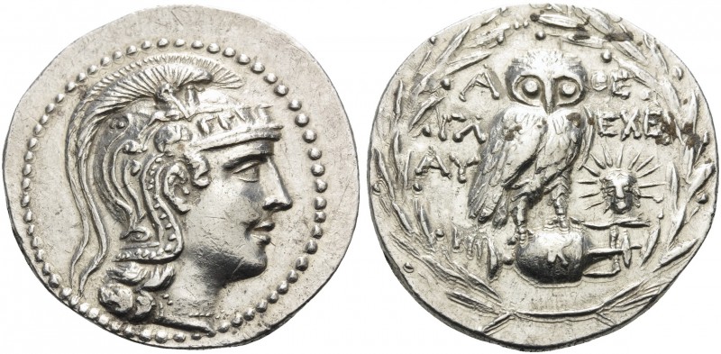 ATTICA. Athens . 138/7 BC. (Silver, 32 mm, 16.88 g, 1 h), Glau... and Eche... He...