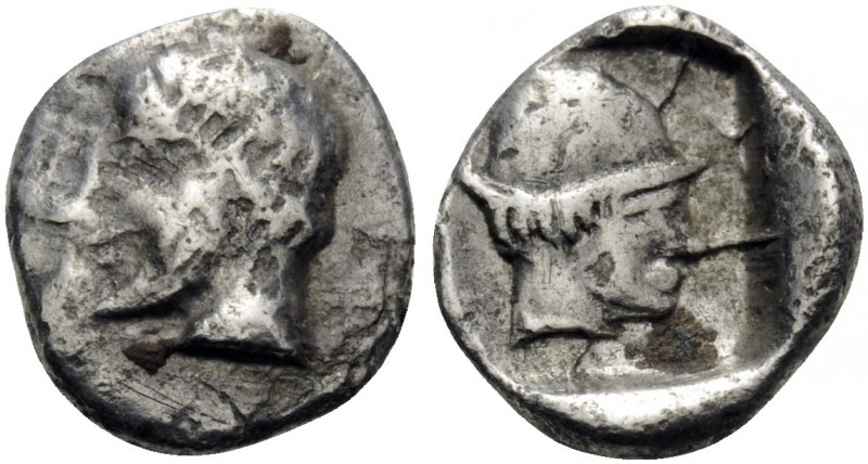 ARKADIA. Mantineia . Circa 470/65-450 BC. Hemiobol (Silver, 9 mm, 0.51 g, 6 h). ...