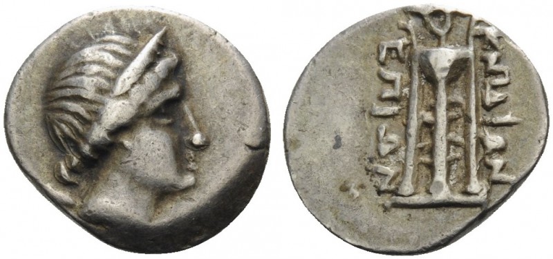 CARIA. Knidos . Circa 250-210 BC. Tetrobol (Silver, 15 mm, 2.24 g, 12 h), Epion....