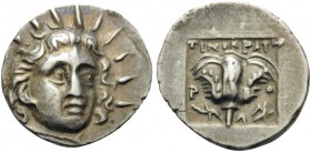 ISLANDS OFF CARIA, Rhodos. Rhodes . Circa 125-88 BC. Hemidrachm (Silver, 13 mm, 1.11 g, 1 h), Timokrates. Radiate head of Helios, three-quarter facing...