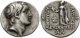 KINGS OF CAPPADOCIA. Ariarathes V Eusebes Philopator, circa 163-130 BC. Drachm (Silver, 18 mm, 4.12 g, 11 h), Eusebeia-Mazaca, year 31 =133-132 BC. Di...