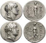 KINGS OF CAPPADOCIA. Ariarathes V Eusebes Philopator, circa 163-130 BC. (Silver, 5.30 g). Lot of two Better Drachmas. ( 1 ). Year 32 = 130 BC. 19 mm, ...