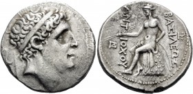 SELEUKID KINGS OF SYRIA. Antiochos I Soter, 281-261 BC. Tetradrachm (Silver, 29 mm, 16.72 g, 3 h), Seleucia on the Tigris. Diademed head of Antiochos ...