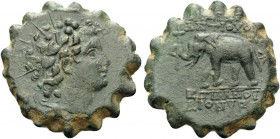 SELEUKID KINGS OF SYRIA. Antiochos VI Dionysos, 144-142 BC. Serrate Bronze (Bronze, 22 mm, 6.96 g, 1 h), Antioch on the Orontes, ca. mid 143(?)- 142 B...