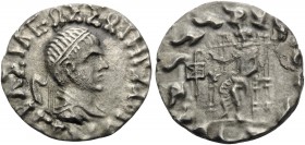 BAKTRIA, Indo-Greek Kingdom. Hermaios, circa 105-90 BC. Drachm (Silver, 15 mm, 1.99 g, 12 h), posthumous issue struck by the Indo-Skythians near Kabul...