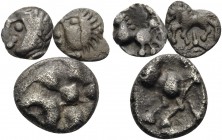 CELTIC, Central Europe. Fractions . 2nd -1st century BC. (Silver, 2.40 g). A lot of three silver fractions. ( 1 ). Vindelici. "Büschelquinar", 11 mm, ...