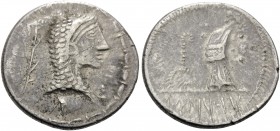CELTIC, Middle Danube. Eravisci . Mid to late 1st century BC. Denarius (Silver, 19 mm, 3.59 g, 4 h), imitating a denarius of L. Roscius Fabatus of 59 ...