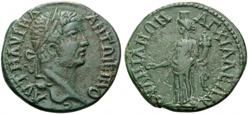 THRACE. Anchialus . Caracalla, 198-217. (Bronze, 26 mm, 11.92 g, 6 h). AYT M AYP...