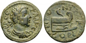 THRACE. Coela . Geta, 209-211. (Bronze, 19 mm, 3.18 g, 12 h). SEP GETA AYG C Laureate, draped and cuirassed bust of Geta to right. Rev. AEL MVNICIP CO...