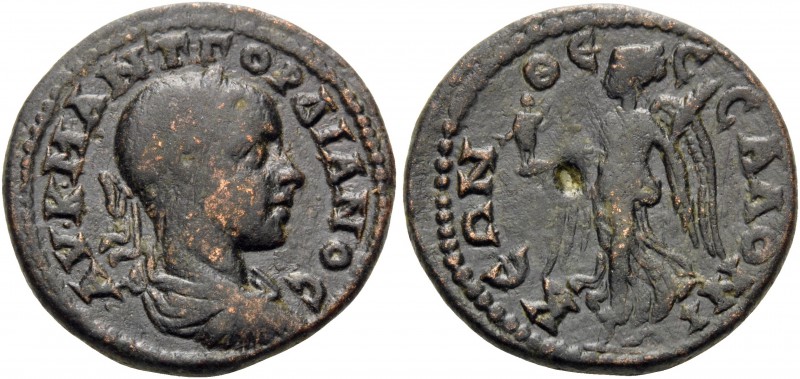 MACEDON. Thessalonica . Gordian III, 238-244. Triassarion (Bronze, 25 mm, 9.15 g...