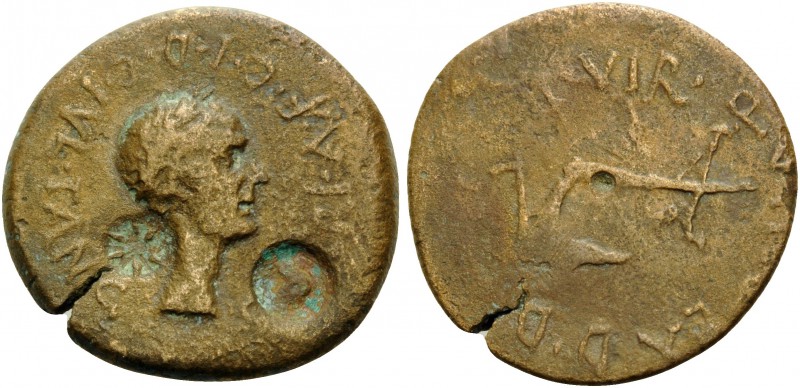 ACHAIA, Dyme. Julius Caesar . C. Arrius A.f. & C. Julius Tanginus, circa 40 BC. ...