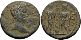 LACONIA. Gythium . Septimius Severus, 193-211. Assarion (Bronze, 22 mm, 5.37 g, 5 h), 202-205. CEOYHROC Laureate head of Severus to right. Rev. ΓYΘEAT...