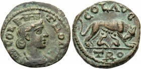 TROAS. Alexandria Troas . Pseudo-autonomous, temp. Gallienus, 253-268. (Bronze, 21 mm, 5.47 g, 12 h). COL TROA Turreted and draped bust of Tyche right...