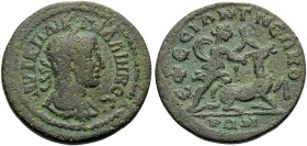 Ionia . Ephesus . Gallienus, 253-268. (Bronze, 21 mm, 5.01 g, 7 h). AVT K Π ΛIK ΓAΛΛIHNOC Laureate, draped and cuirassed bust of Gallienus to right. R...