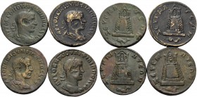 COMMAGENE. Zeugma . Philip I & Philip II, 244-249. (Bronze, 70.89 g). Lot of four Selected Coins of Zeugma with eagle countermarks. ( 1 ). Philip I, 2...